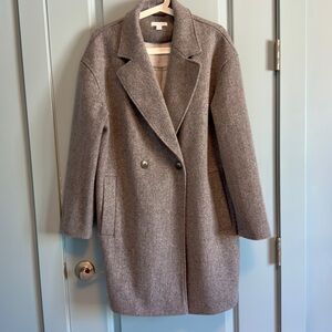 Top Shop Grandpa Grundge Grey Winter Warm Dressy Pea Coat Size 8